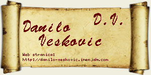 Danilo Vesković vizit kartica